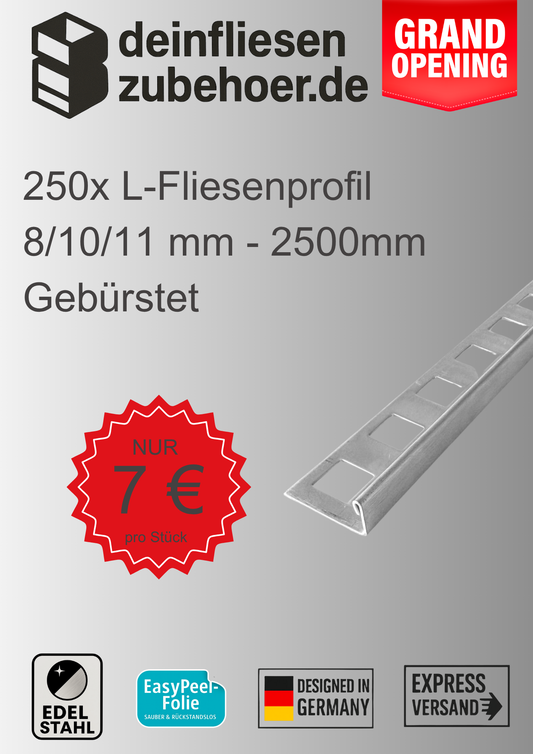 250x L-Profil Edelstahlschiene Fliesenprofil